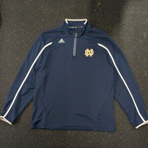 Adidas Notre Dame Blue Pullover Shirt Quarter Zip L GUC